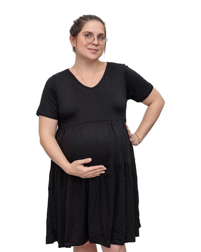 Black Loose Maternity Swing Dress