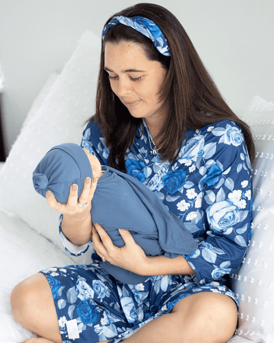 Classic Blue Roses Mommy and Me Set