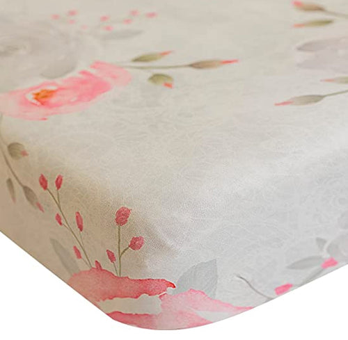 Light Pink Rose Premium Crib Sheet