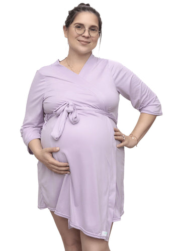 Solid Lilac Maternity Delivery Robe